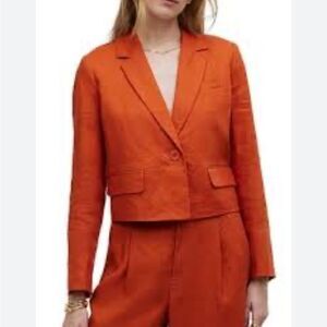 Madewell $148 Cropped Blazer 100% Linen NO903